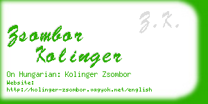 zsombor kolinger business card